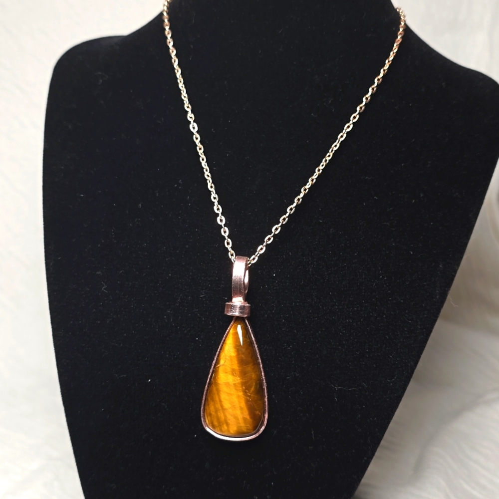 Handmade Tiger's Eye in Copper Necklace